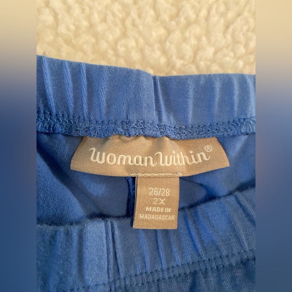 Woman Within Blue women’s Joggers capris size 2x - Picture 3 of 7